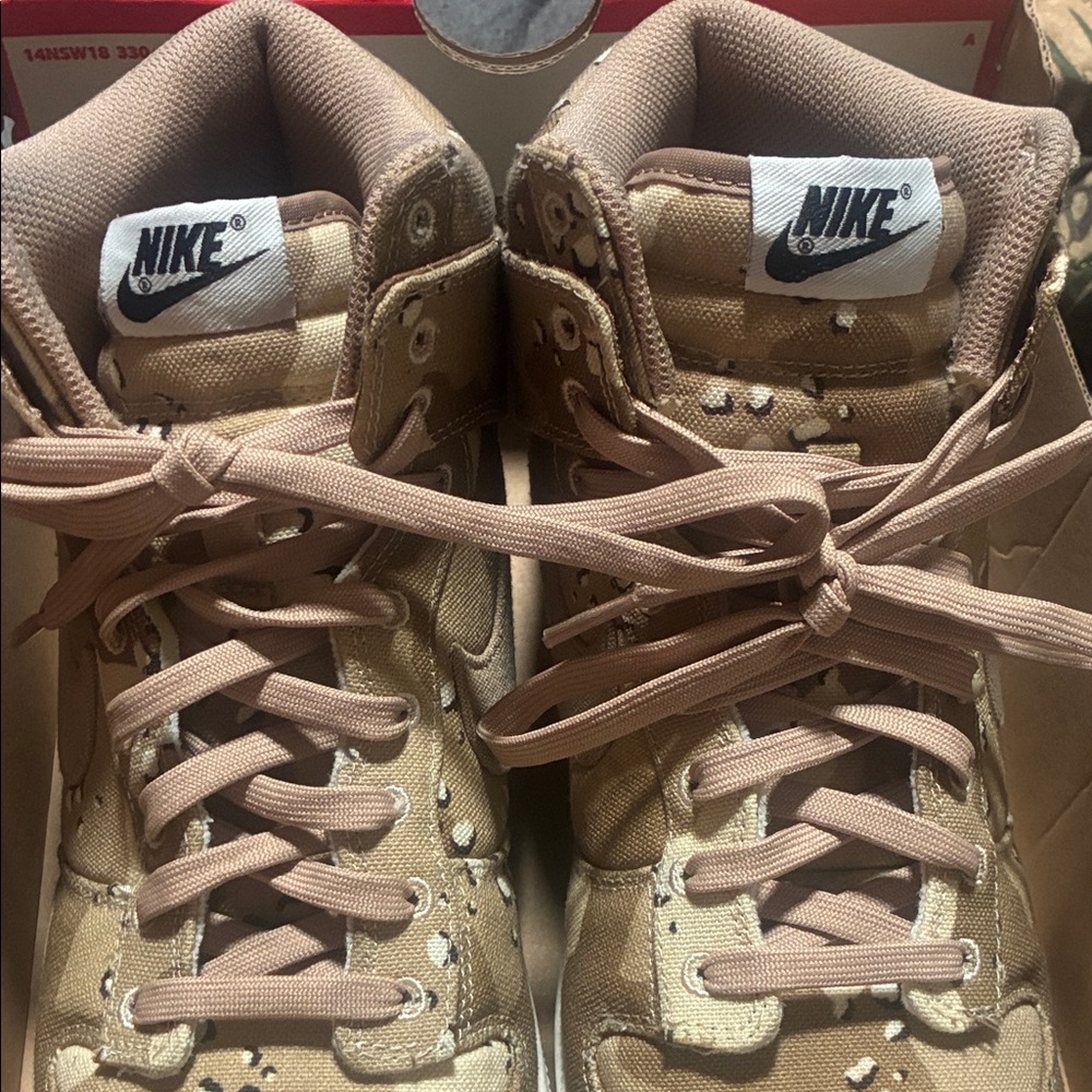 Nike High-Top Sneakers in Beige and Brown